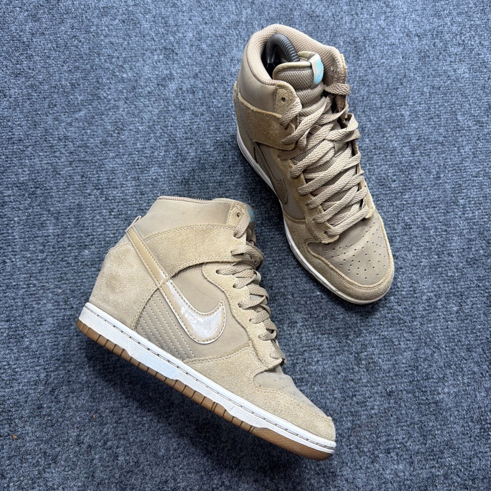 Nike Dunk Sky HI Essential 644877-200 Woman's Size 7 Desert Camo Hidden Wedge